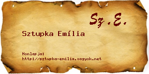 Sztupka Emília névjegykártya